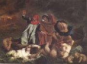 Eugene Delacroix Dante and Virgil (Corssing the Lake That Surrounds the Infernal City) also called the Barque of Dante (mk05) Sweden oil painting artist